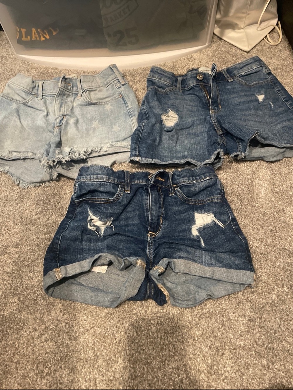 abercrombie kids Light Wash & Dark Wash Denim Shorts Set